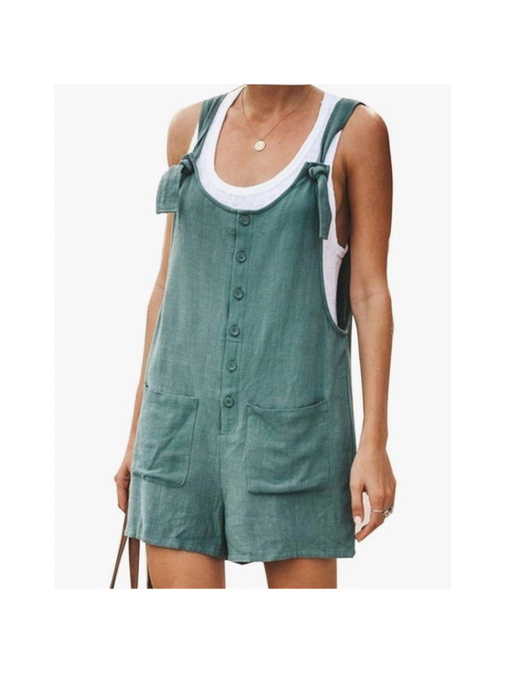 NEW Cotton Linen Romper Overalls Jumpsuit Shorts 2X